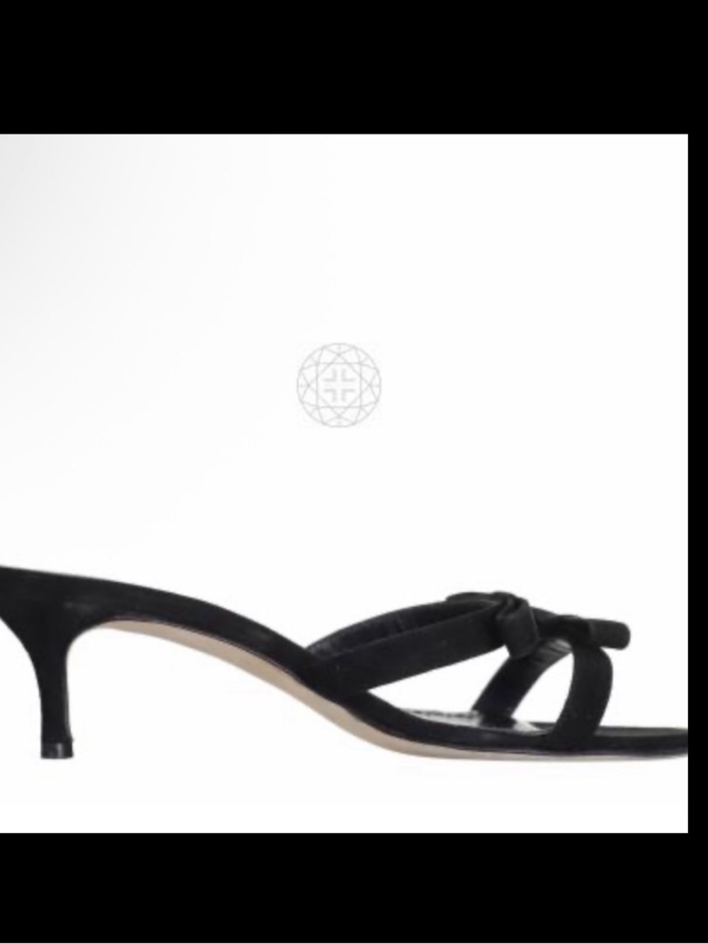Manolo Blahnik Black Strappy Kitten Heels